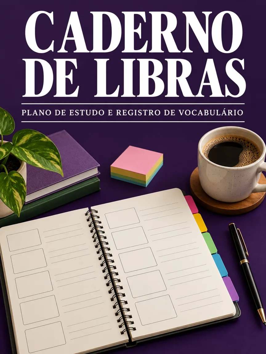 Capa do livro Caderno de Libras